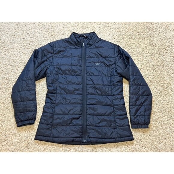 Travis Mathew Women Black Lightweight Puffer Full Zip Jacket Size Large L EUC - Picture 1 of 5